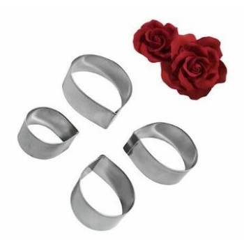 Conj. 4 cortadores Pétalas de Rosa