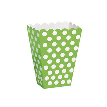 8 Caixas Pipocas Verdes Bolas Brancas