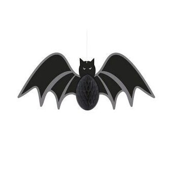 Honeycomb Hanging Decoration Morcego 14 polegadas