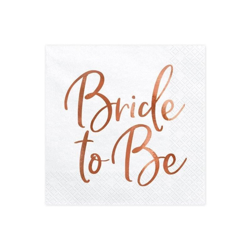 20 guardanapos bride to be rose gold 33x33cm