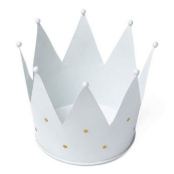 coroa de metal pintas douradas 18x15cm