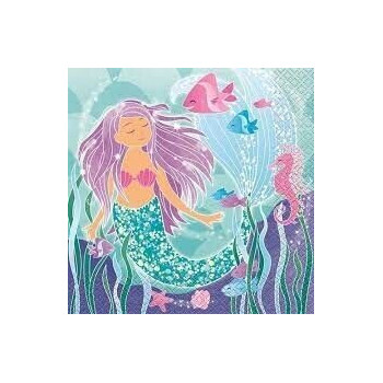16 guardanapos 33x33cm - Mermaid