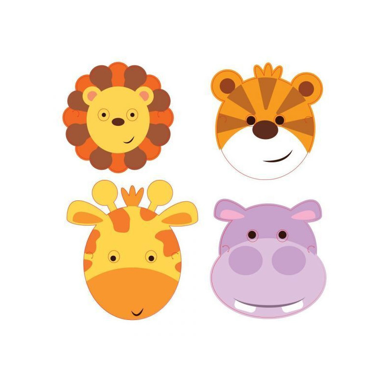 8 máscaras animais da selva