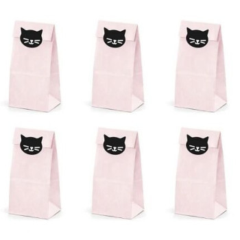 6 Treat Bags Cat 8x18x6 cm