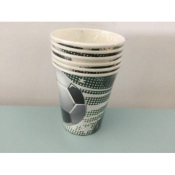 6 Copos de papel futebol