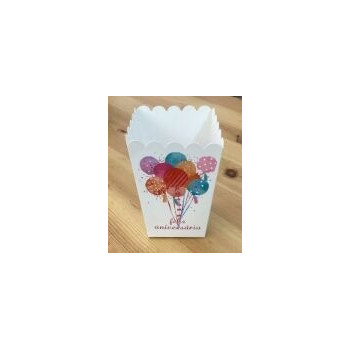 6Pcs Caixas de pipocas pequeno com balões 55x55x110mm