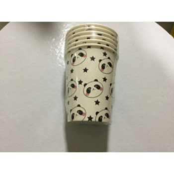 6 copos de papel panda