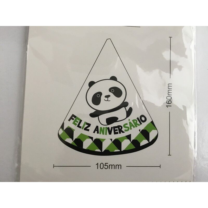 Chapeu de papel panda 16cm