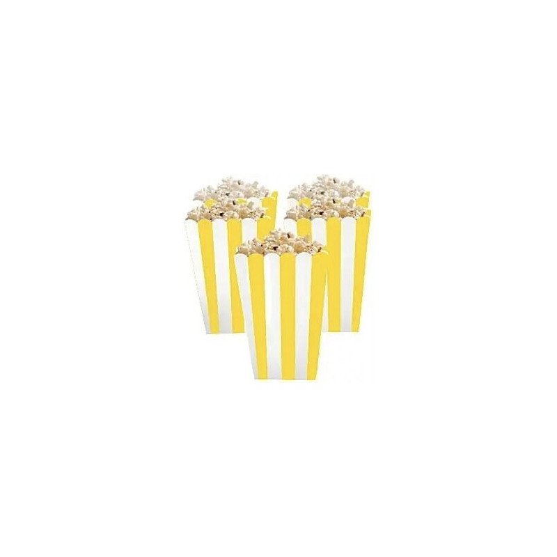 5 Caixas de Pipocas Riscas - Amarelo