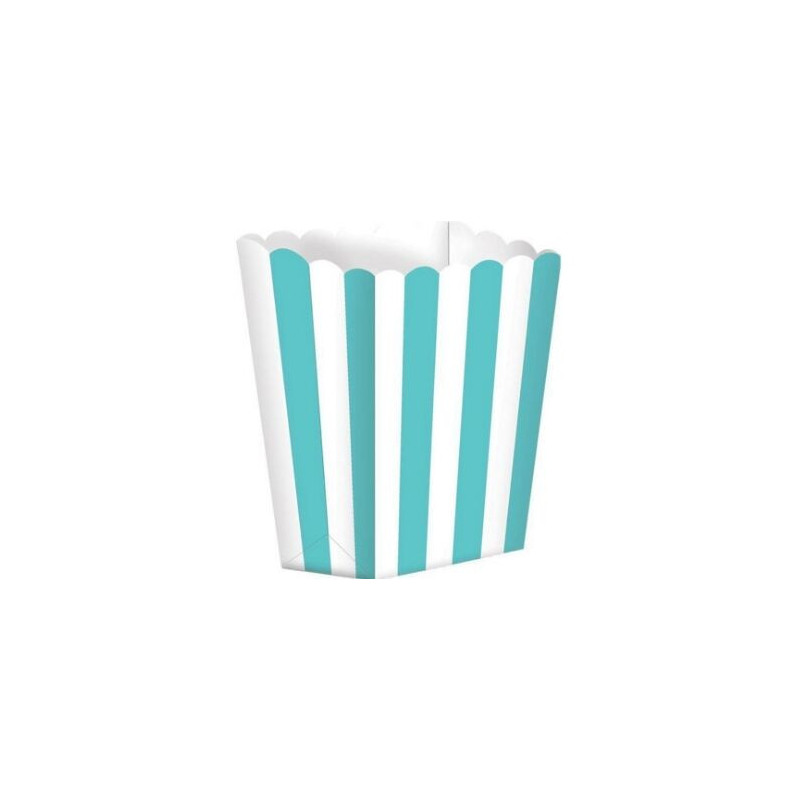 5 Caixas de Pipocas Riscas - Azul Caribe