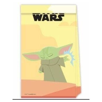 4 Sacos Papel Mandalorian Star Wars