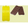 Molde de silicone em forma de varias tabletes de chocolote