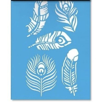 Stencil Penas 15x20cm