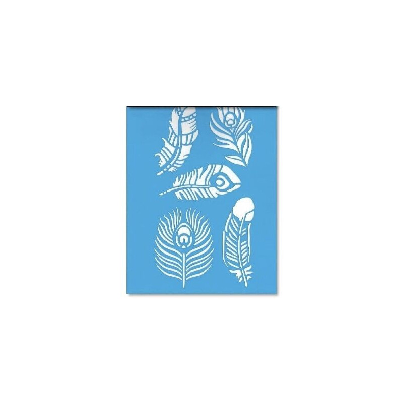 Stencil Penas 15x20cm