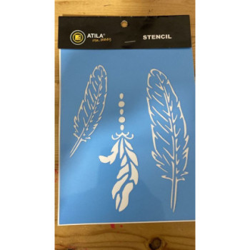 Stencil Penas 15x20cm