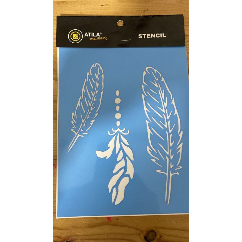 Stencil Penas 15x20cm