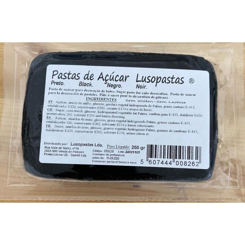 Pasta de Açucar Lusopastas Preta 250g
