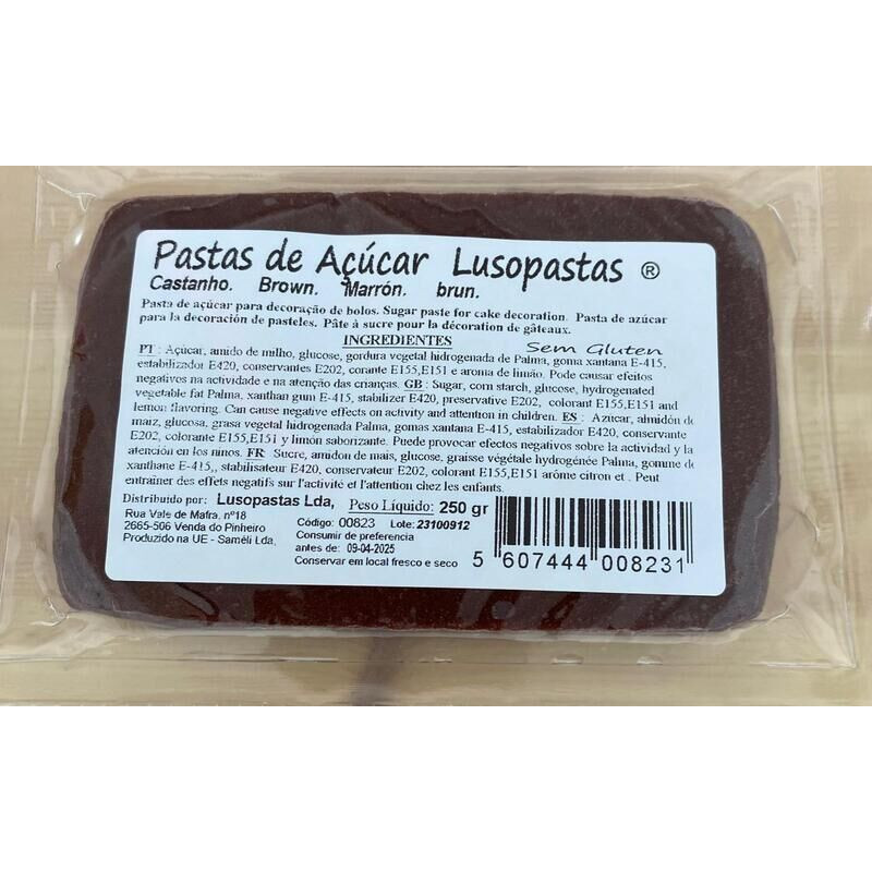 Pasta de Açucar Lusopastas 250g castanho