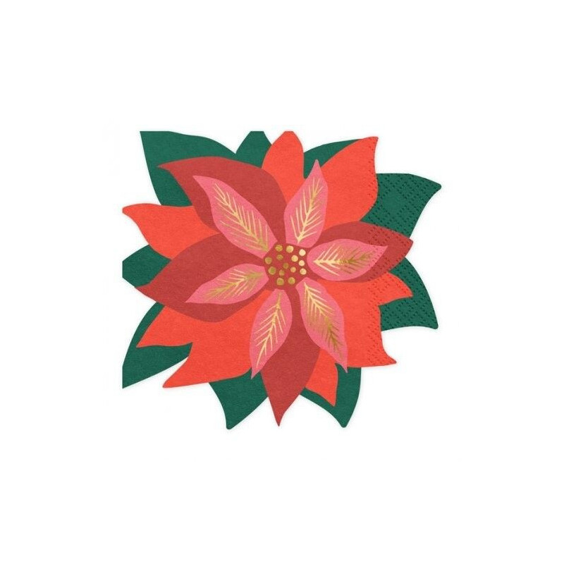 20 guardanapos Natal POINSETTIA 14.5x15.5cm