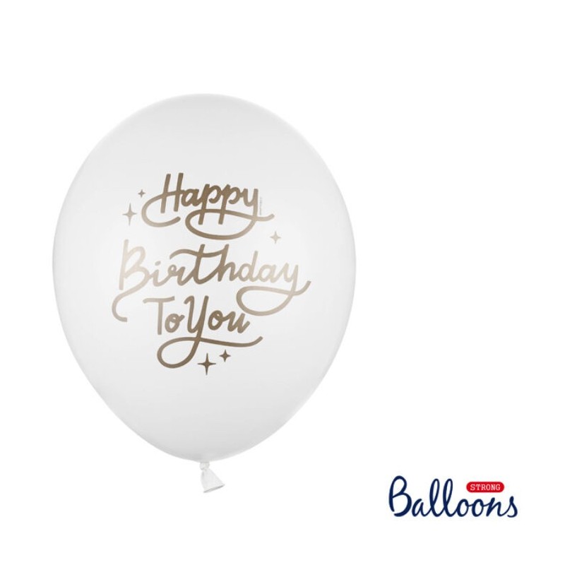 Balão de Latex 12" Happy birthday dourado