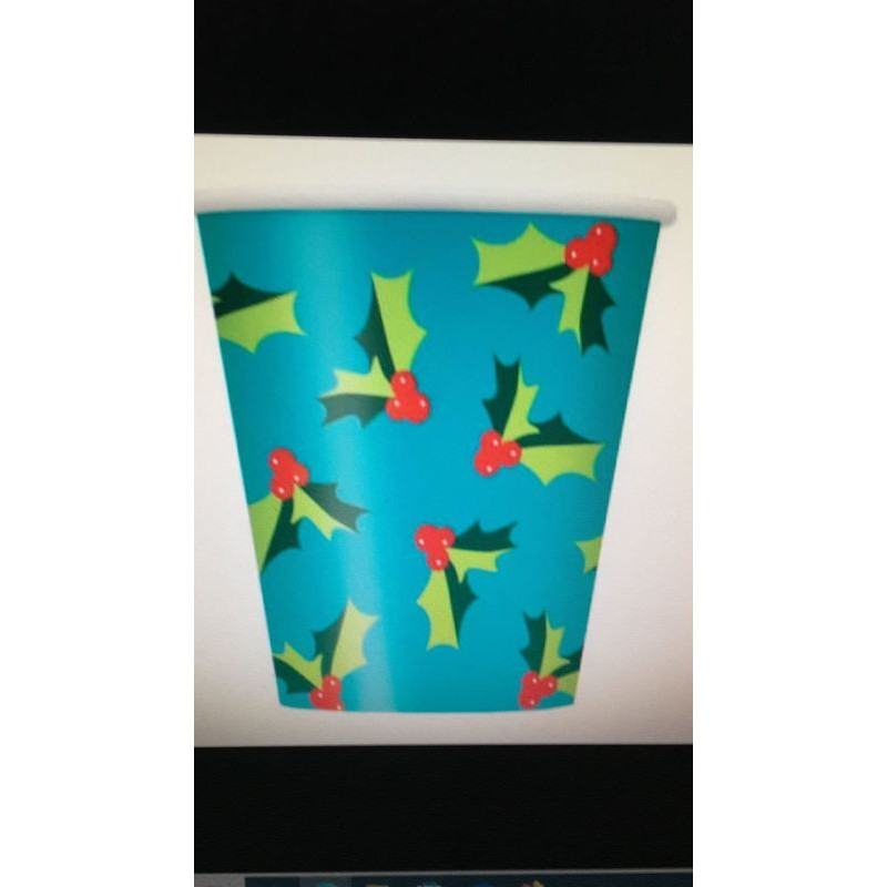 8 copos papel pai Natal 267 ml