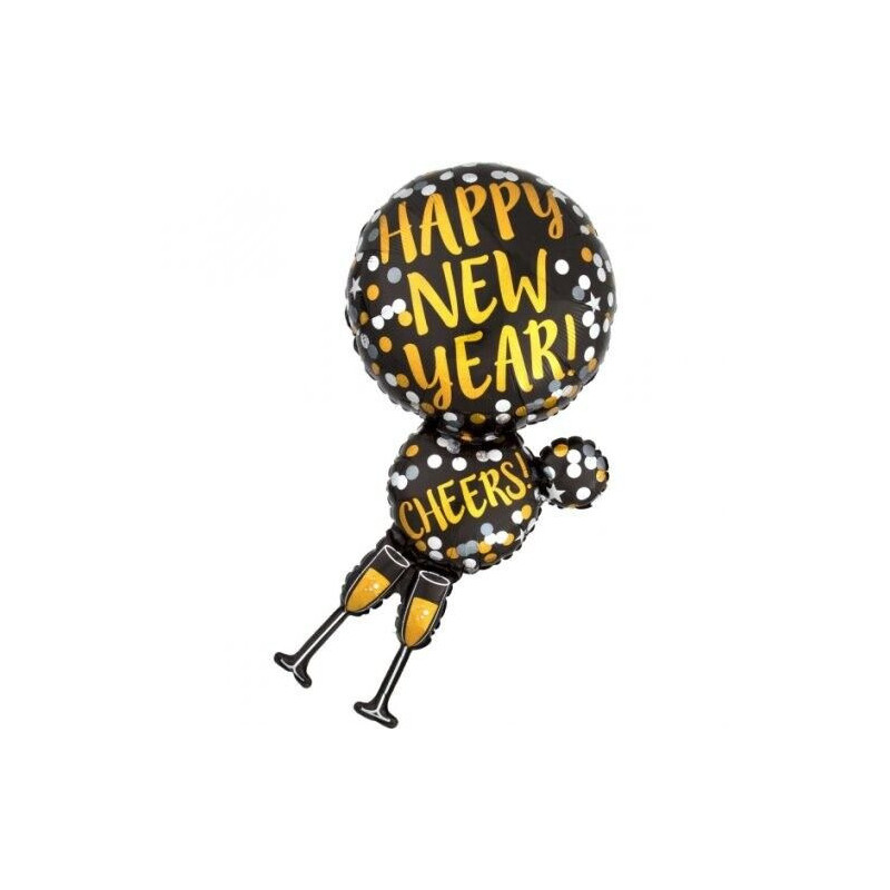 Balão Super Shape Happy New Year Holographic
