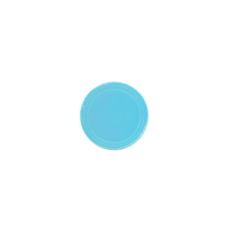 20 pratos 18cm 100% papel azul claro