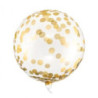 Balao crystal clear40 cm com confettis dourados