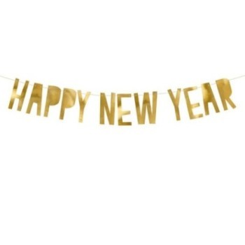 GRINALDA 10X90CM HAPPY NEW YEAR DOURADO