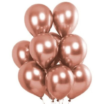 5 balões oro rosa 12" - 35 cm -Globest