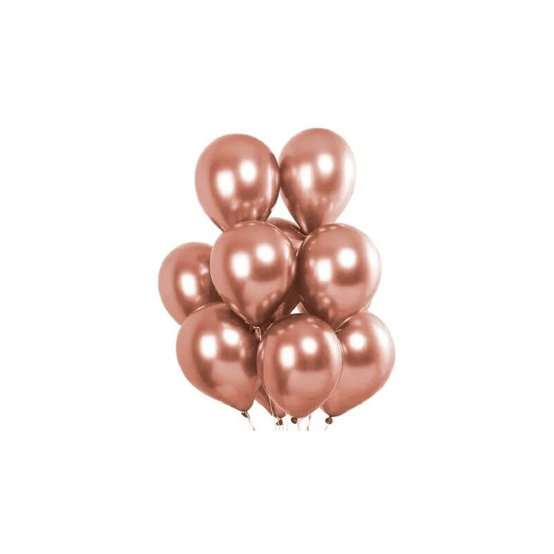 5 balões oro rosa 12" - 35 cm -Globest