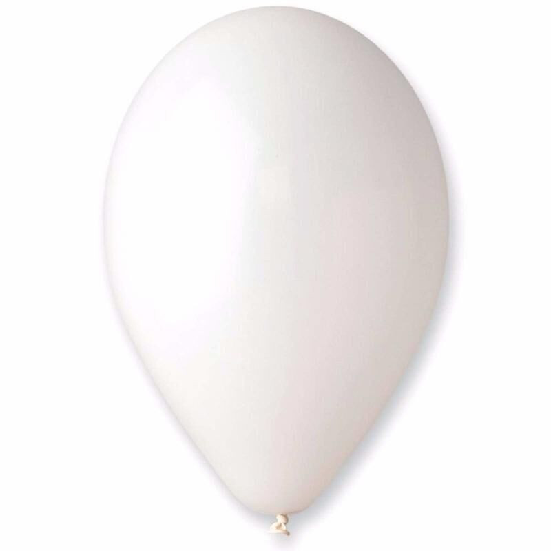 5 balões 12" - 30cm White Gemar