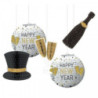 5 peças de decoração suspensa Happy New Year