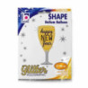 Balão shape ,  Happy New Year copo de champanhe 37"/94cm