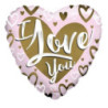 Balão Foil "36" I love you " Rosa e dourado