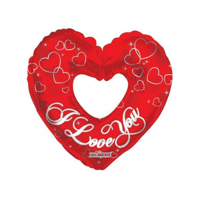 Balão foil 36" Coração Aberto , I love you " - vermelho