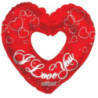 Balão foil 36" Coração Aberto , I love you " - vermelho