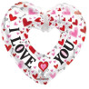 Balão Foil 36" I love you , coração aberto - branco