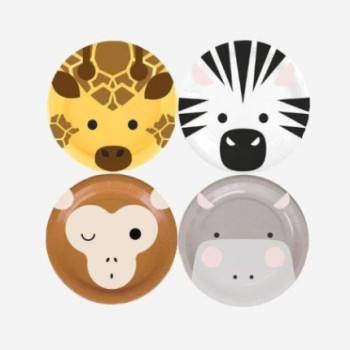 Conjunto de 8 pratos safari 19cm , variados .