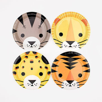 Conjunto de 8 pratos mini felinos , 19cm