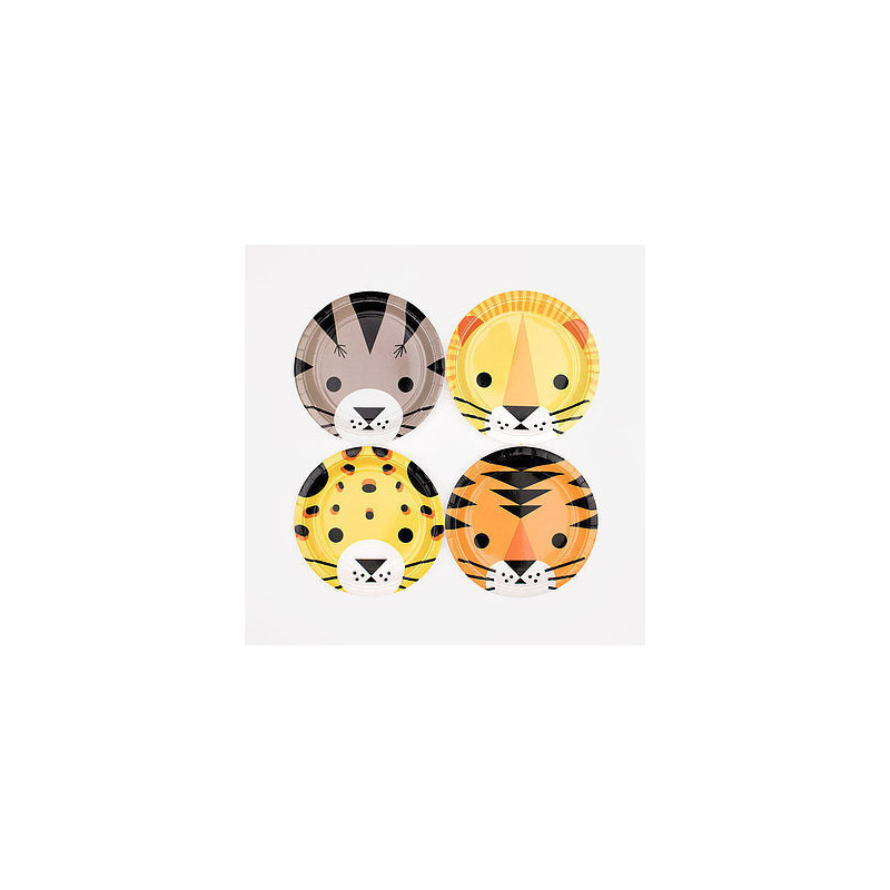 Conjunto de 8 pratos mini felinos , 19cm