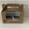 Caixa 2 Cupcakes c/janela Happy Valentines Day 16,5x8x10,5kraft