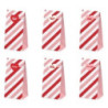 6 Sacos de oferta riscas rosa/vermelho c/etiquetas , 80x210cm