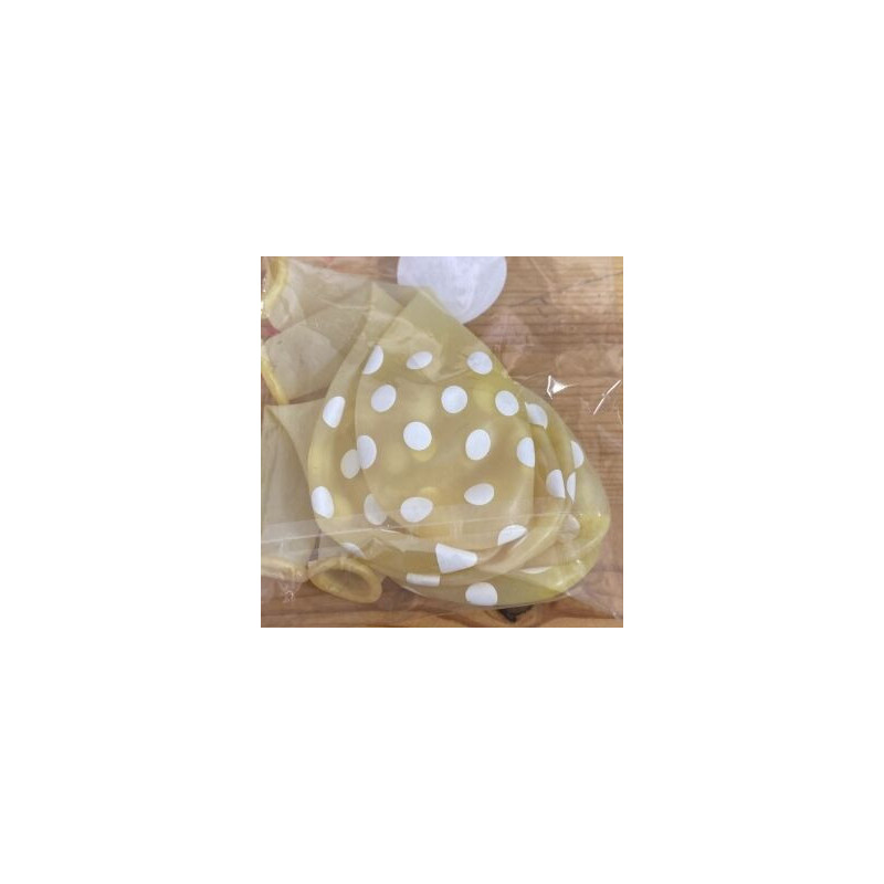 5 Balões Latex Gemar 30cm-12" - Crystal/Bolas Brancas