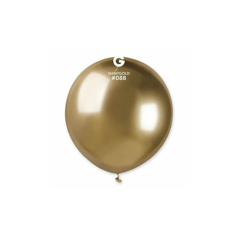 5 Balões latex gemar 48cm-19" Shiny Gold