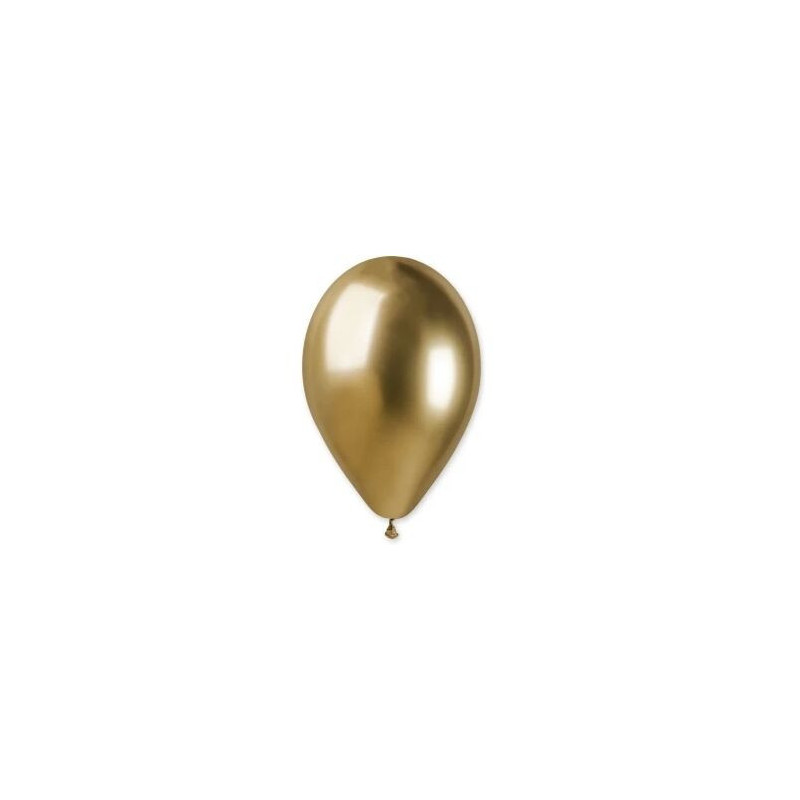 5 Balões latex Gemar 33cm - 13" - Shiny Gold