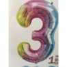 Balão foil números 80cm rainbow nº3