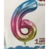 Balão foil números 80cm rainbow nº6