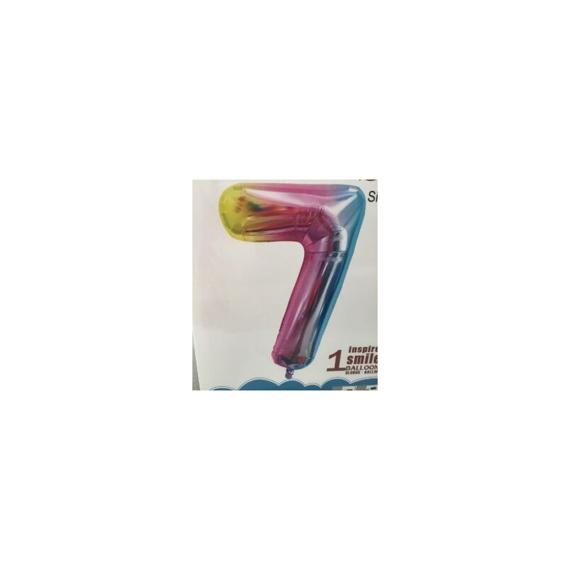 Balão foil números 80cm rainbow nº7