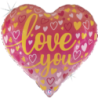 Balão supershape coração love you glitter 30"/76cm